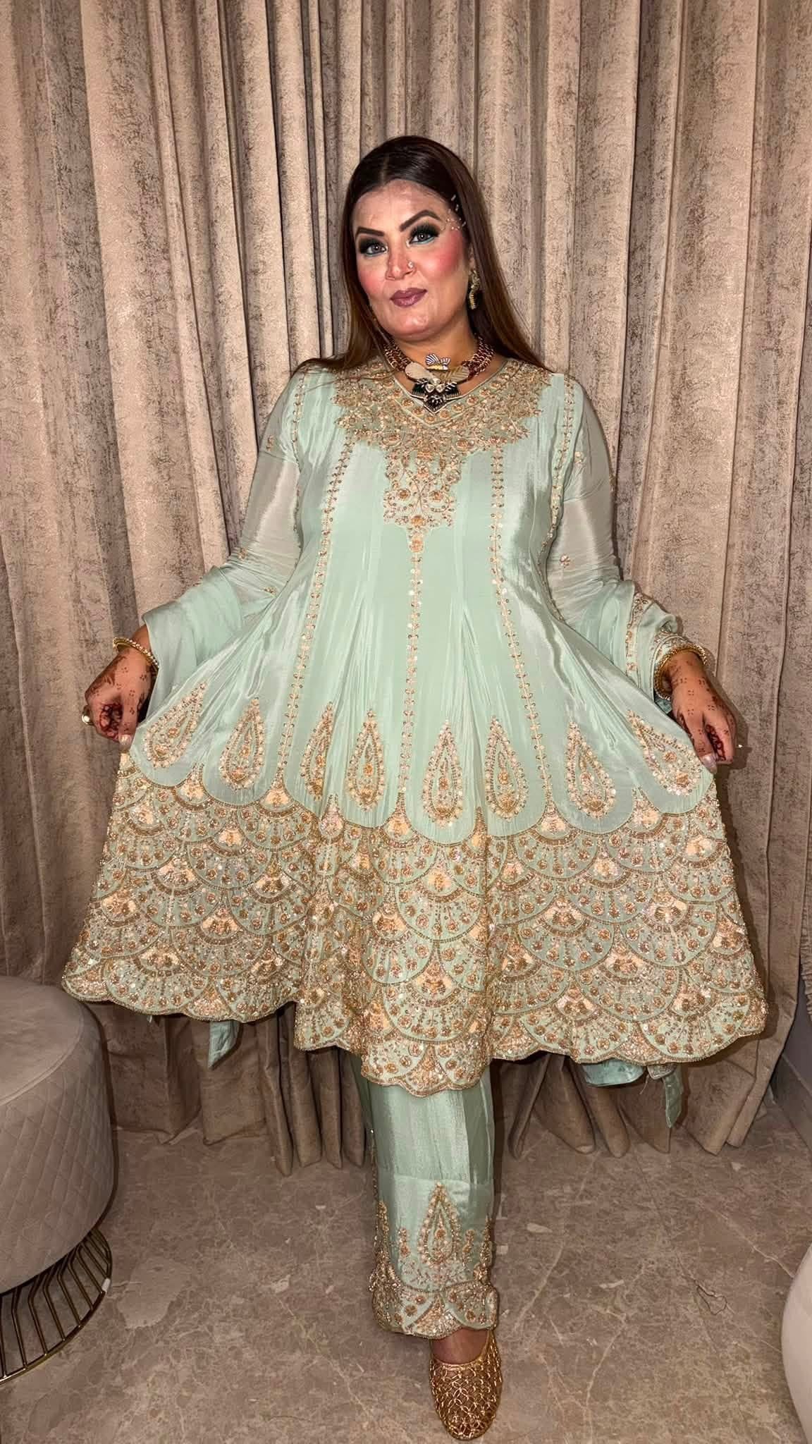 Aarvya Pure Chunon Anarkali Suit