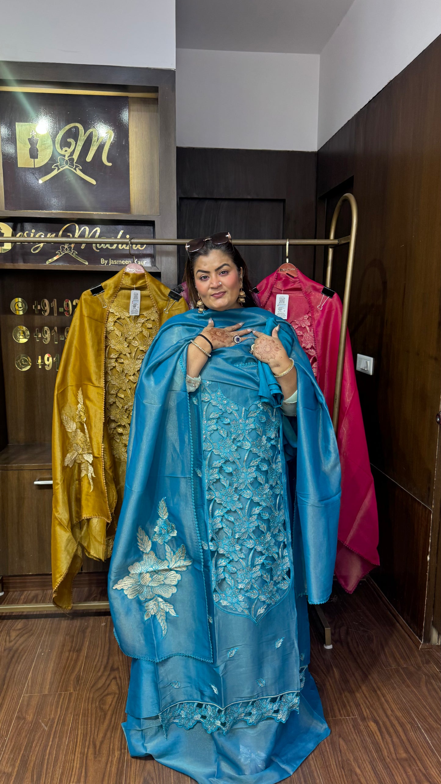 Viyana Glass Tissue Unstitched Suit