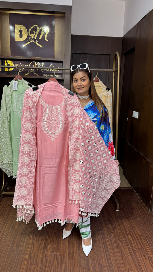 Zyvella (Malmal Chanderi Unstitch Suit)