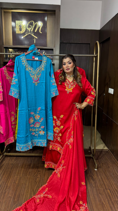 Aneesha (Gajji Silk Sharara Suit)