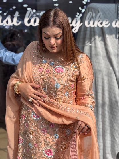Isha (Pure Satin Silk Sharara Suit)