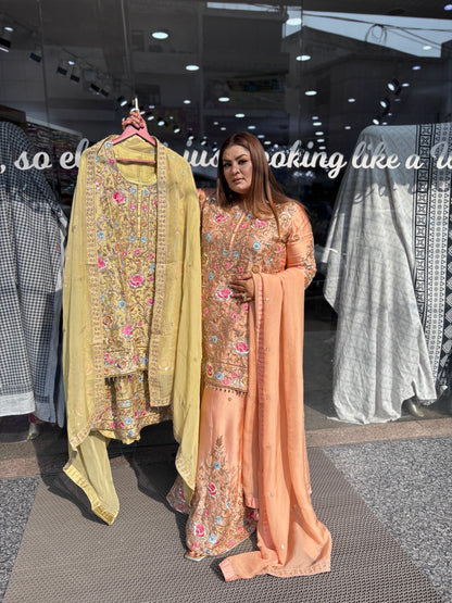 Isha (Pure Satin Silk Sharara Suit)