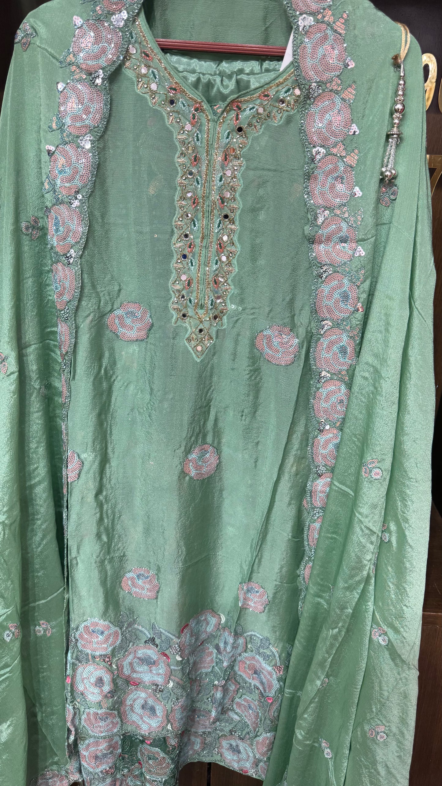 Meher Pure Chinon Sharara Suit