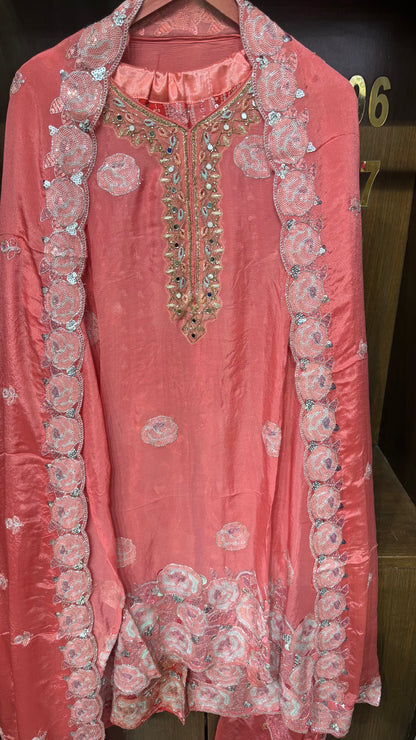 Meher Pure Chinon Sharara Suit