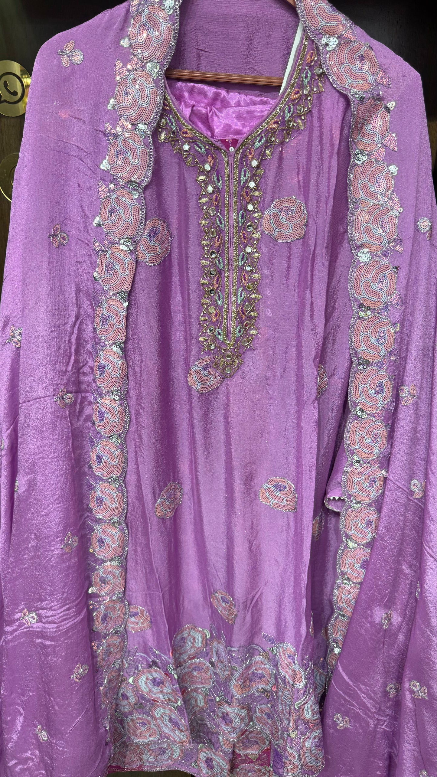 Meher Pure Chinon Sharara Suit
