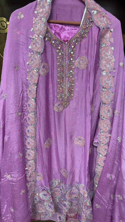 Meher Pure Chinon Sharara Suit