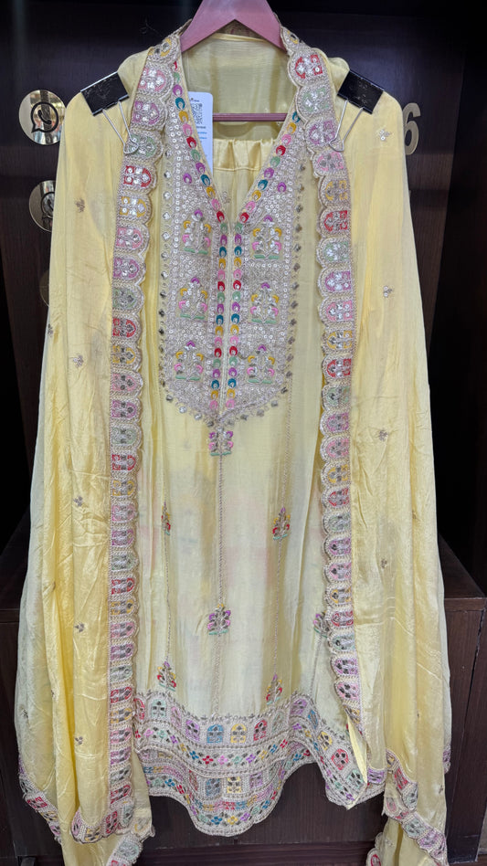 Elyzara (Chinnon Semi-Stitched Sharara Suit)