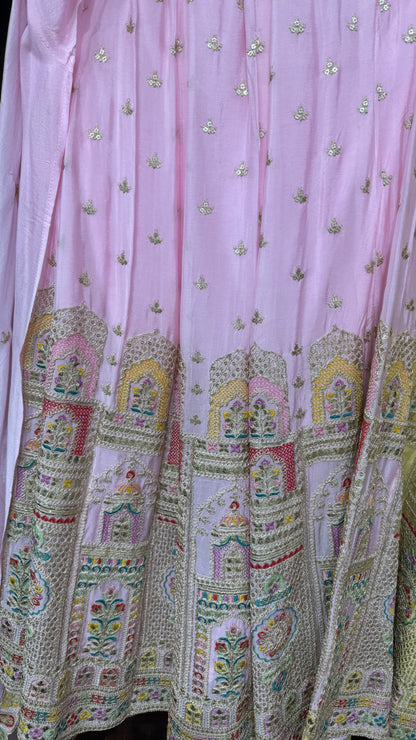 Elyzara (Chinnon Semi-Stitched Sharara Suit)