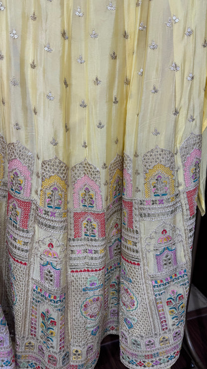 Elyzara (Chinnon Semi-Stitched Sharara Suit)