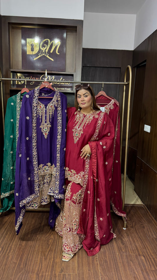 Mahnoor Chunon Crepe Sharara Suit