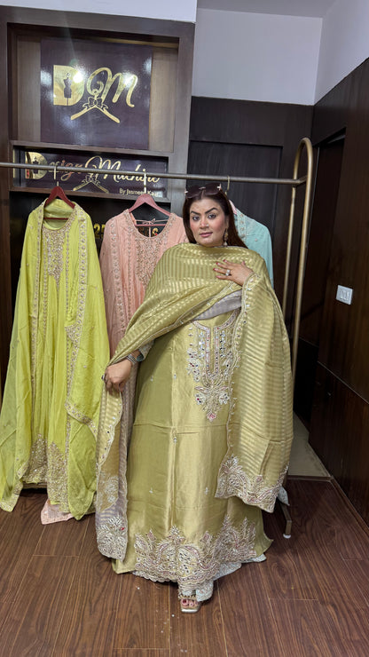 Elora Glass Tissue Unstitched Suit