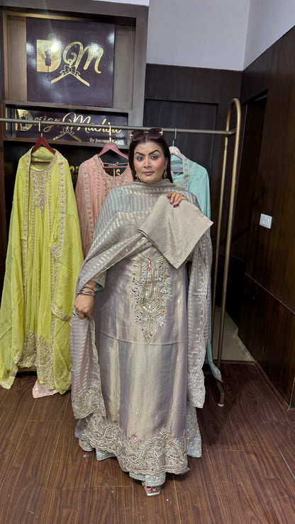 Elora Glass Tissue Unstitched Suit