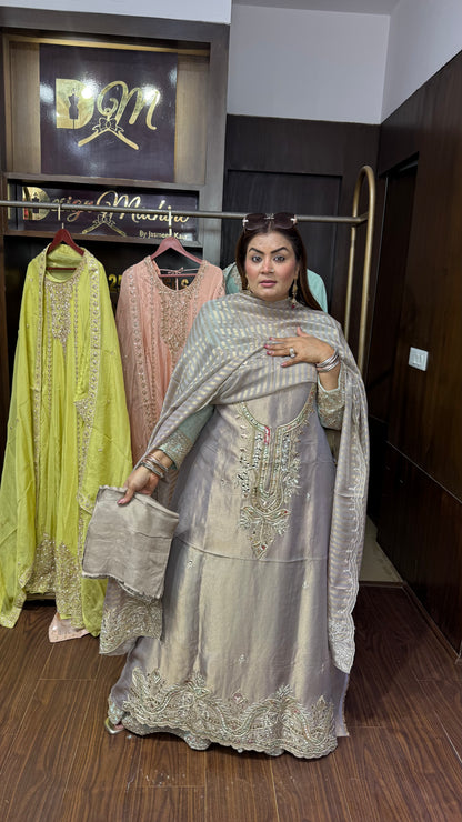 Elora Glass Tissue Unstitched Suit