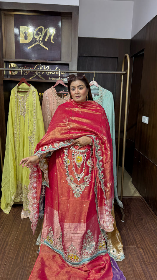 Zunaira Ziraff Tissue Unstitched Suit