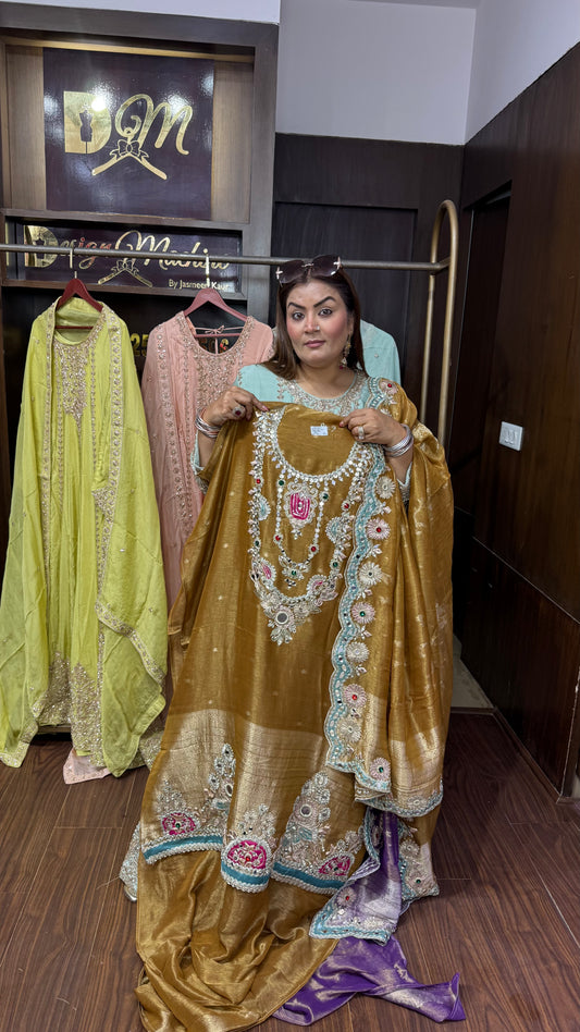 Zunaira Ziraff Tissue Unstitched Suit