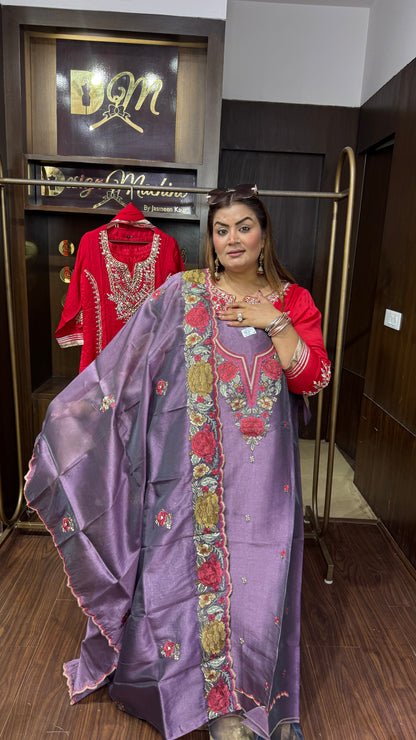 Arohi Crush Tissue Unstitched Suit