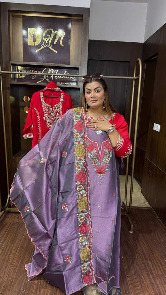 Arohi Crush Tissue Unstitched Suit