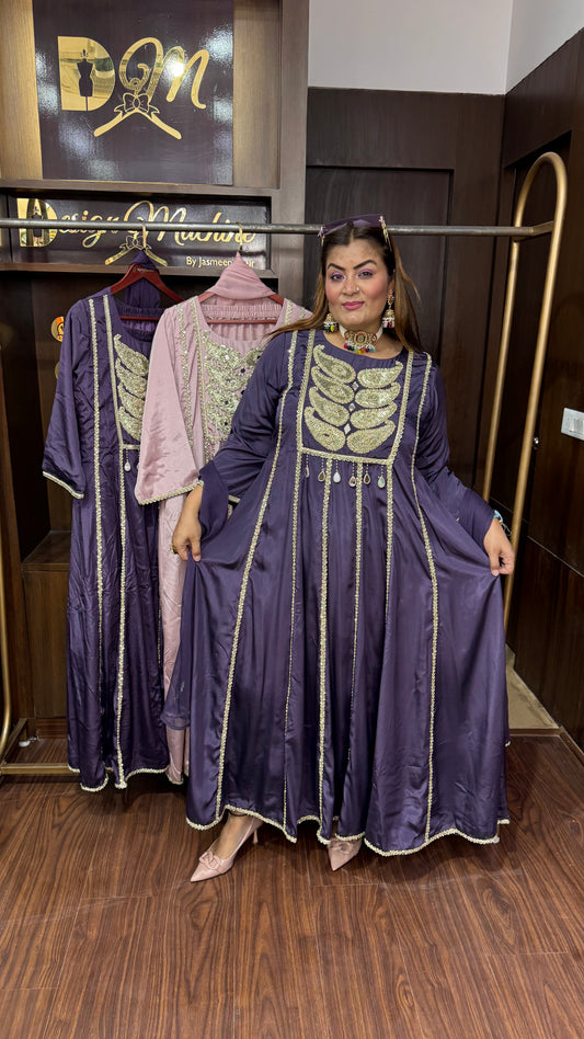 Azmira (Pure Crepe Anarkali Suit)