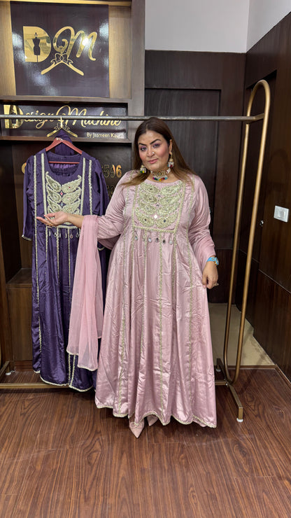 Azmira (Pure Crepe Anarkali Suit)