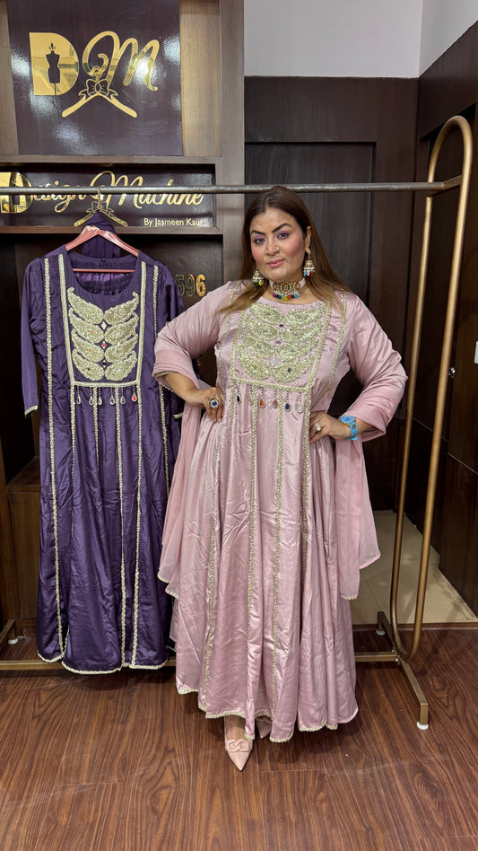Azmira (Pure Crepe Anarkali Suit)