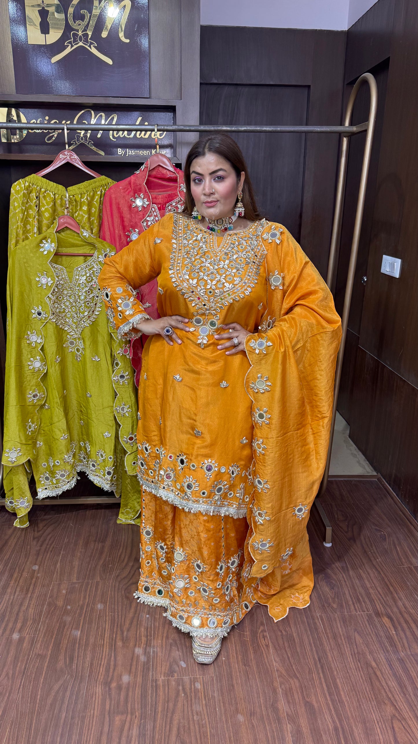 Noor Mahal Glass Tissue Sharara Suit