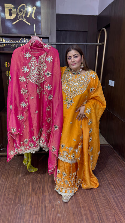 Noor Mahal Glass Tissue Sharara Suit