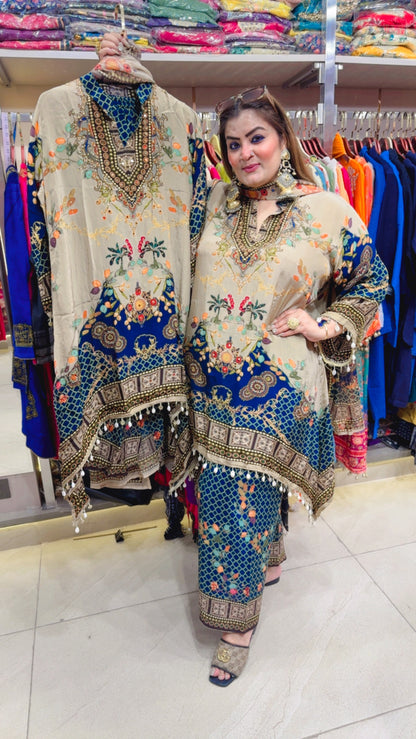 Celeste Crepe Line (Suit)