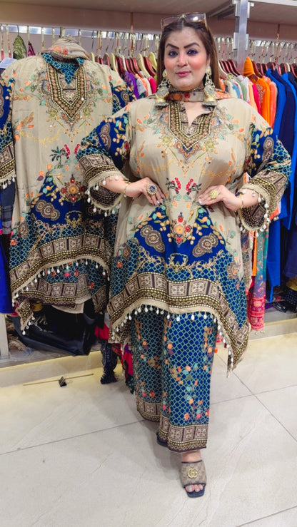 Celeste Crepe Line (Suit)