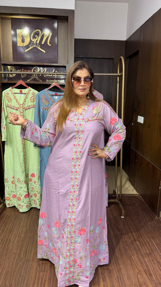 Aroosa Cotton Phiran Dress