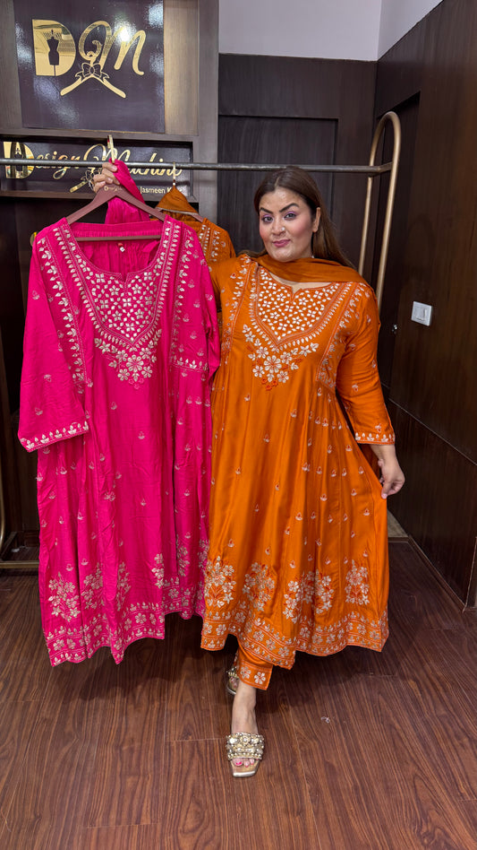 Noor Mahal Cotton Silk Anarkali