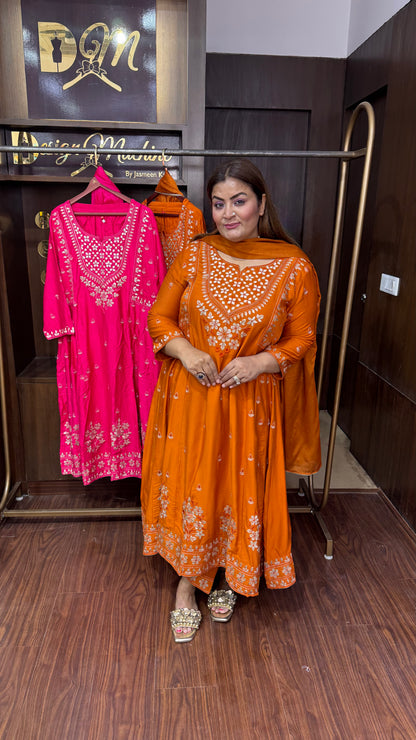 Noor Mahal Cotton Silk Anarkali