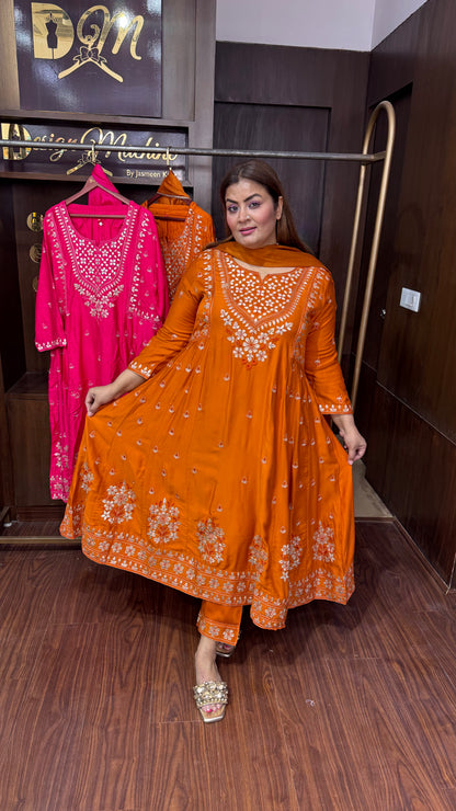 Noor Mahal Cotton Silk Anarkali