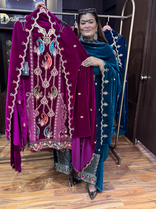 Aadhya Velvet Aura (Fabric Suit)