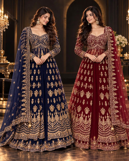 Reyana Net Lehenga with Jacket Set
