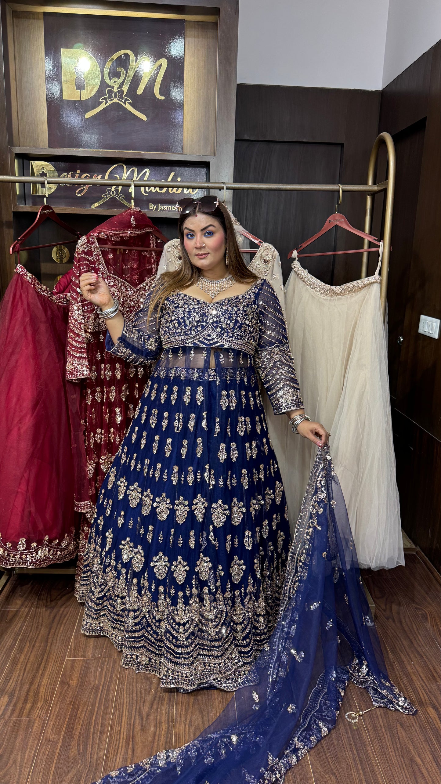 Reyana Net Lehenga with Jacket Set
