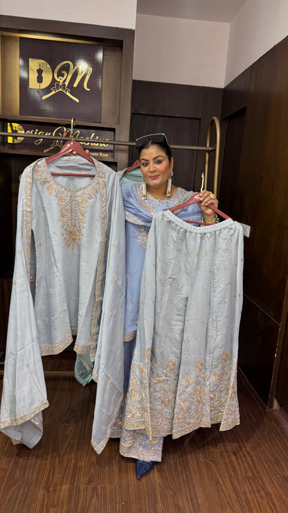 Riya (Glass Tissue Sharara Suit)