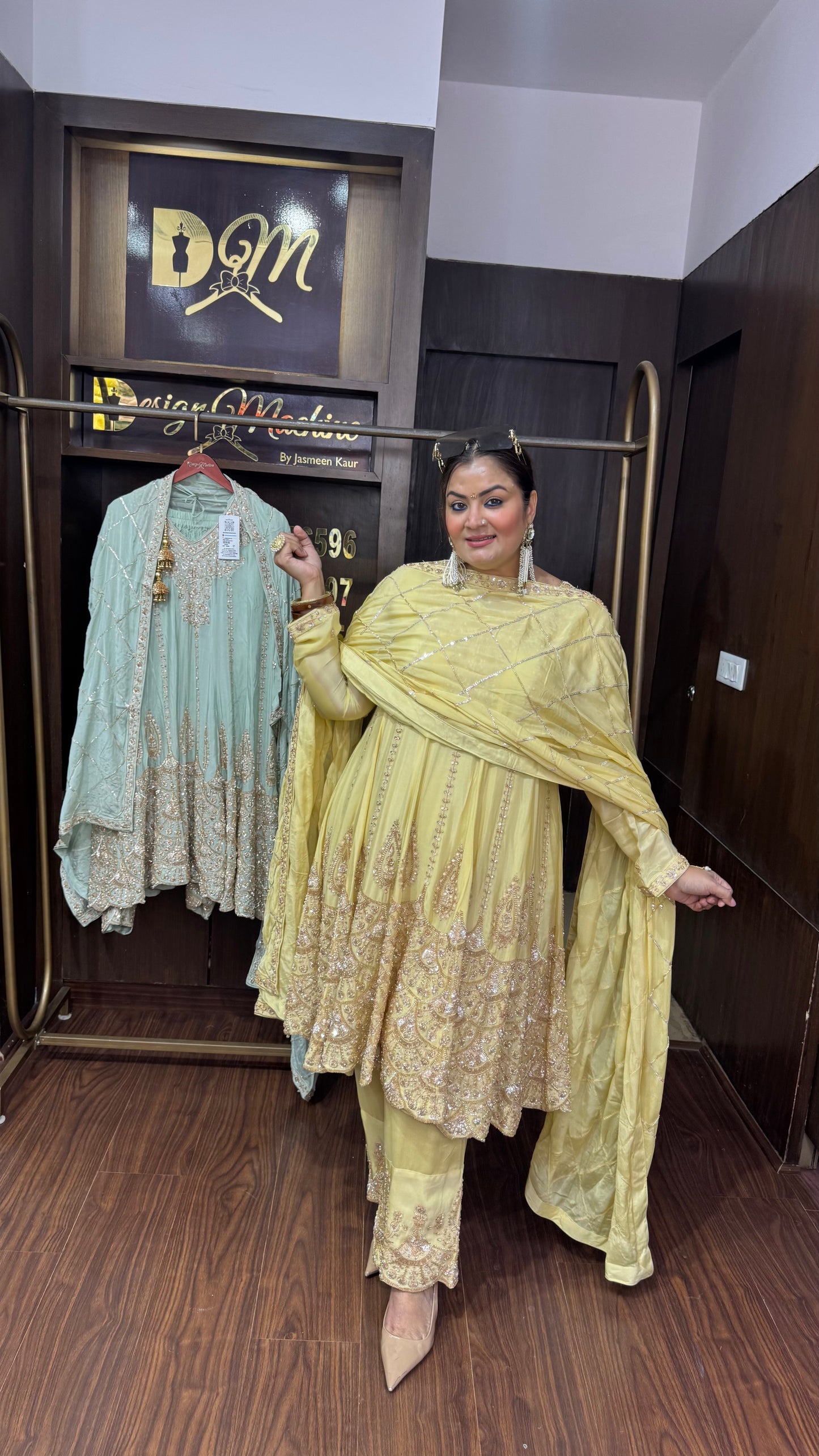 Glass Tissue Anarkali Suit