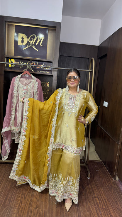 Simar (Ziraf Tissue Sharara Suit)