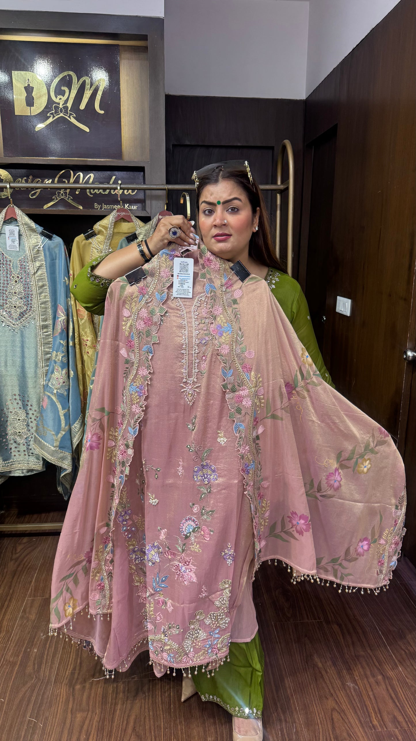 Elara Glass Tissue Unstitched Suit