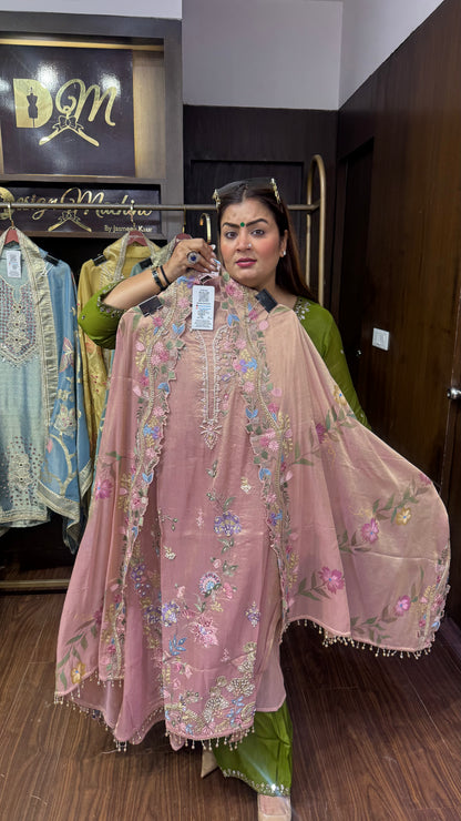 Elara Glass Tissue Unstitched Suit