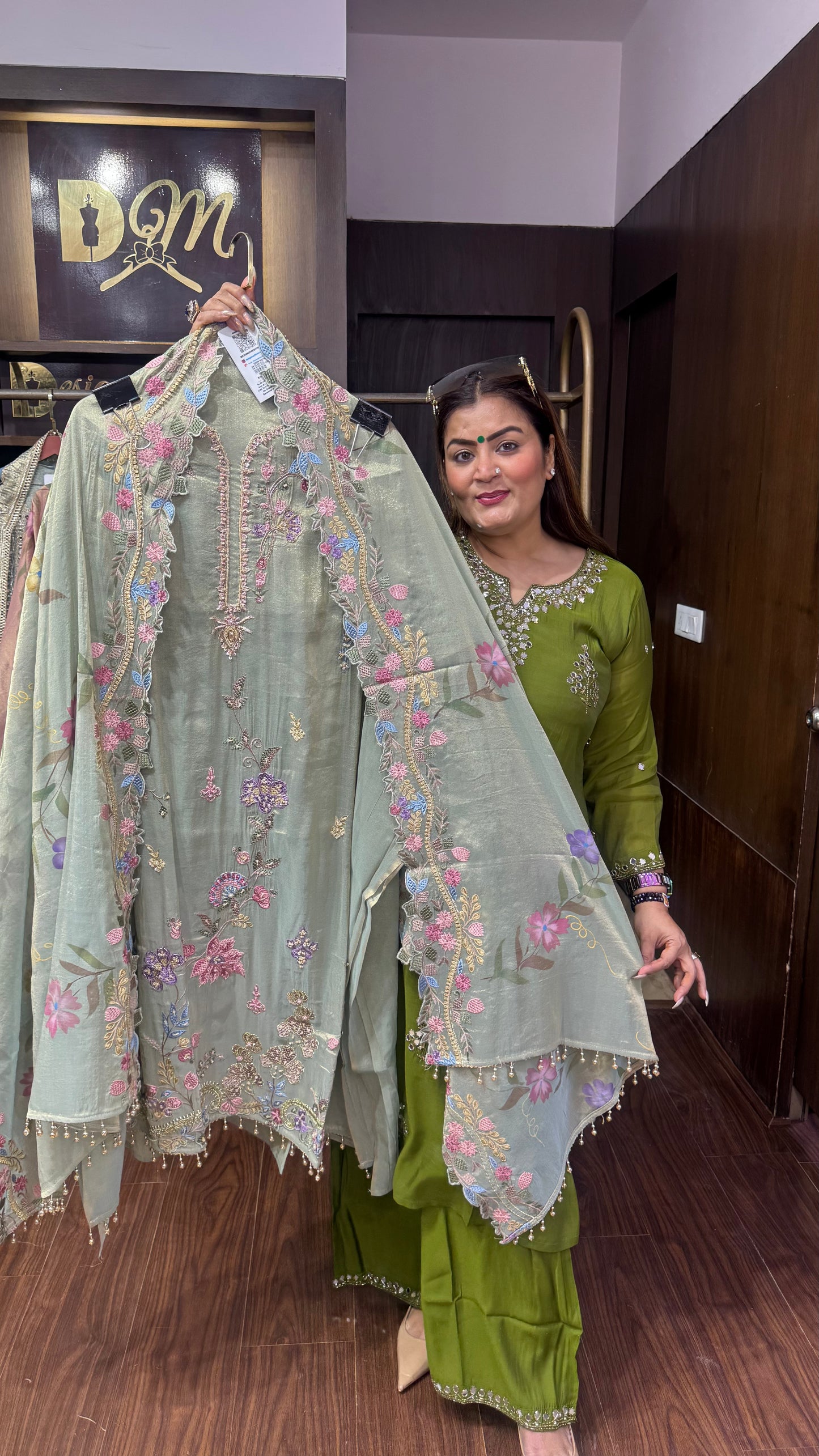 Elara Glass Tissue Unstitched Suit