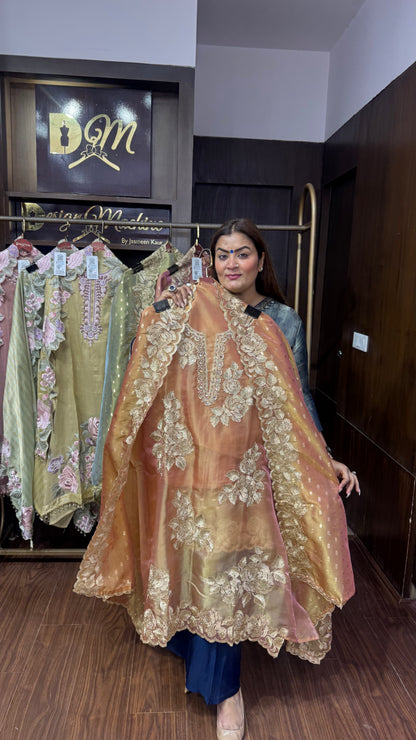 Evara Ziraf Tissue Unstitched Suit