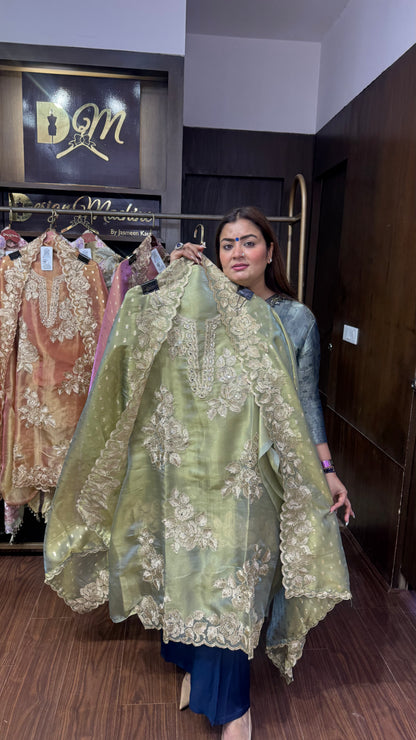 Evara Ziraf Tissue Unstitched Suit