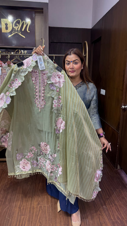 Saanjh Ziraff Tissue Unstitched Suit
