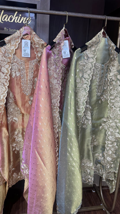 Evara Ziraf Tissue Unstitched Suit