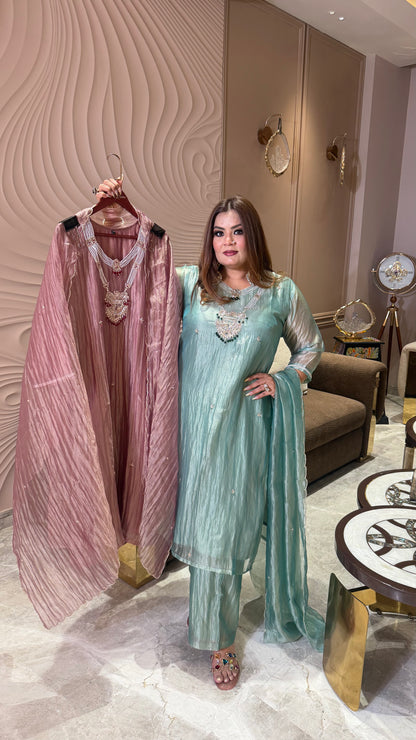 Meher Crush Tissue Fabric Suit