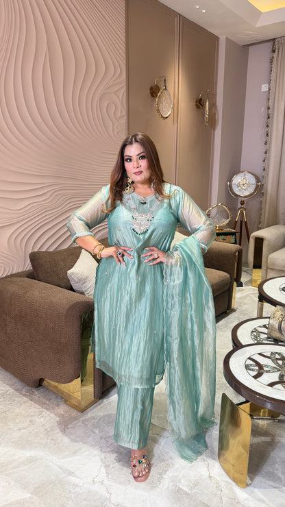 Meher Crush Tissue Fabric Suit