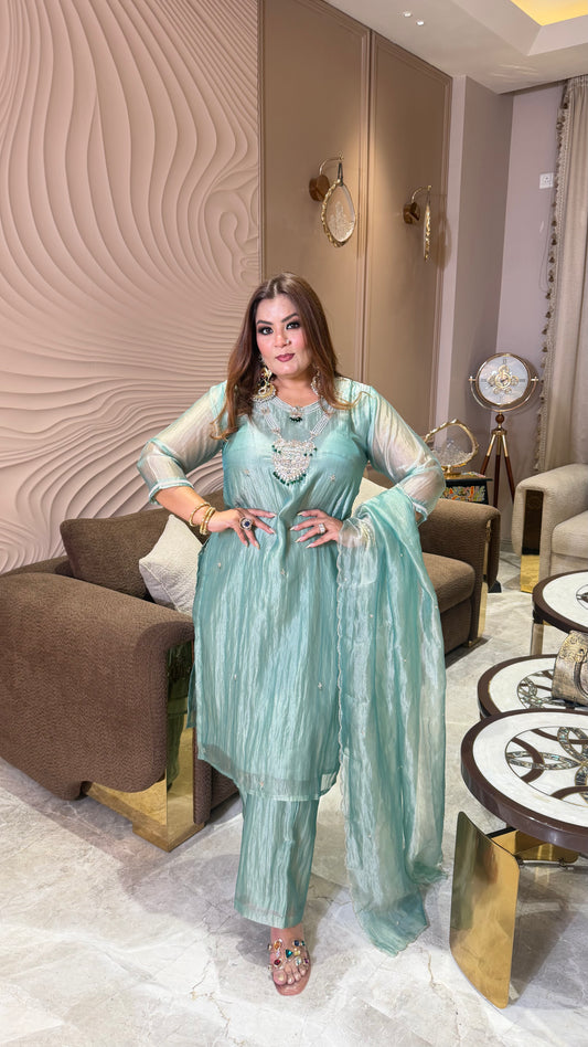 Meher Crush Tissue Fabric Suit