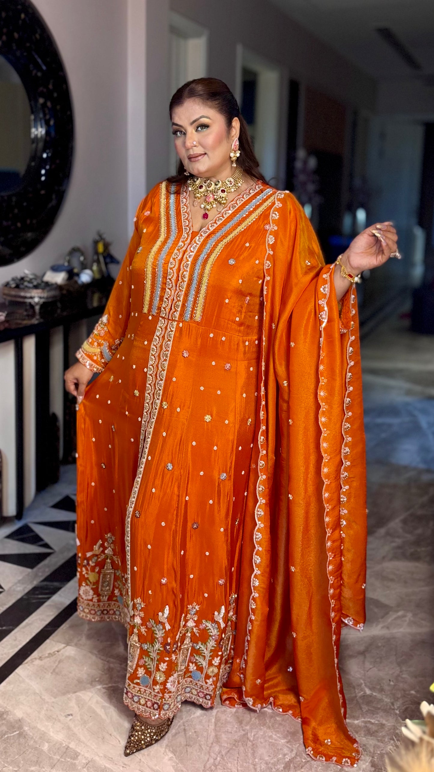 Noorza Glass Tissue Anarkali Suit
