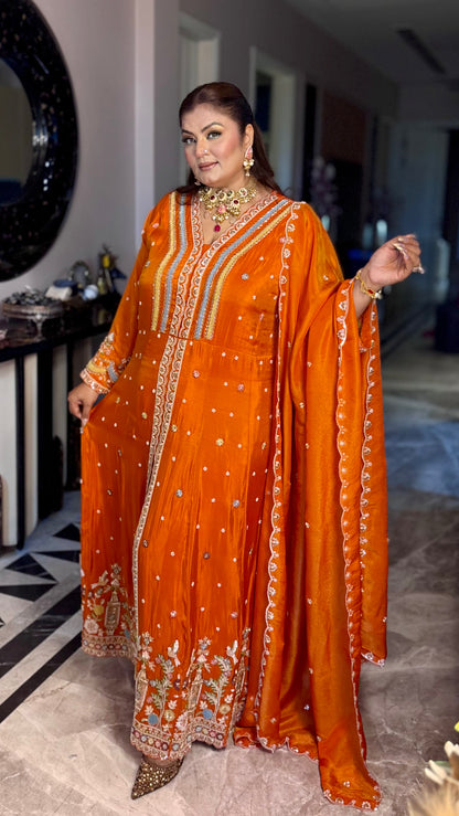Noorza Glass Tissue Anarkali Suit
